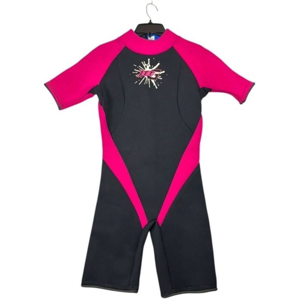 Jet Gladiator Women's Shorty‎ Wetsuit Size 14 Pink Black EUC Scuba Diving Swim